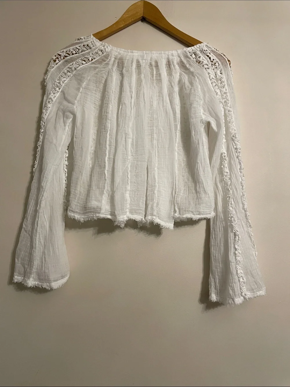 Free People FP One White Lace Crochet Boho Blouse XS